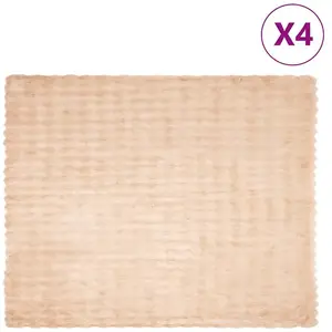 Comparateur de prix : vidaXL Couverture en Fourrure de Lapin Synthétique 4 pcs Beige