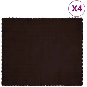 vidaXL Couverture en Fourrure de Lapin Synthétique 4 pcs Camel pas cher