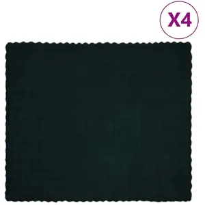 vidaXL Couverture en Fourrure de Lapin Synthétique 4 pcs Vert foncé pas cher