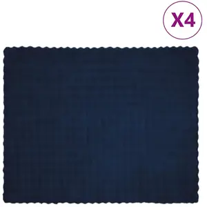 Comparateur de prix : vidaXL Couverture en Fourrure de Lapin Synthétique 4 pcs Bleu Marine