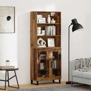 vidaXL Haut Armoire Bois ancien 69,5 x 34 x 180 cm Bois d'ingénierie pas cher