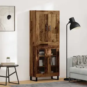 vidaXL Haut Armoire Bois ancien 69,5 x 34 x 180 cm Bois d'ingénierie pas cher