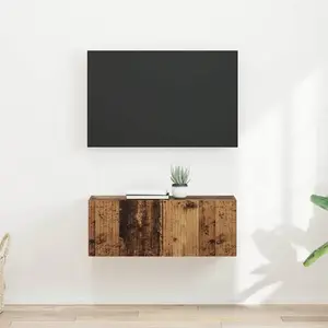 vidaXL Meuble TV mural 2 pcs Bois Ancien 60 x 31 x 29.5 cm pas cher