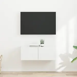 vidaXL Meuble TV mural 2 pcs Blanc 60 x 31 x 29.5 cm Bois d'ingénierie pas cher