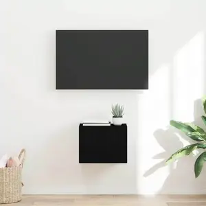 vidaXL Meuble TV mural Noir 60 x 31 x 29.5 cm Bois d'ingénierie pas cher