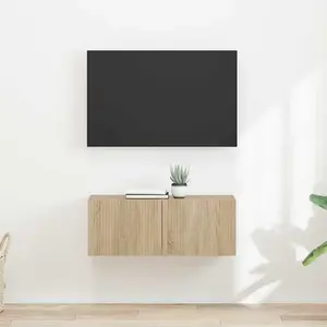 vidaXL Meuble TV mural Montage mural 2 pcs Sonoma 60 x 31 x 29.5 cm pas cher