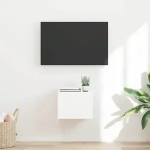 vidaXL Meuble TV mural Blanc 60 x 31 x 29.5 cm Bois d'ingénierie pas cher