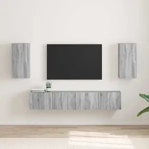 vidaXL Meuble TV mural Montage mural 2 pcs Gris Sonoma 30 x 31 x 60 cm pas cher