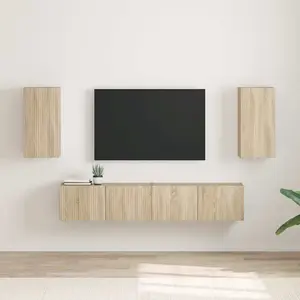 vidaXL Meuble TV mural 2 pcs Sonoma 30 x 31 x 60 cm Bois d'ingénierie pas cher