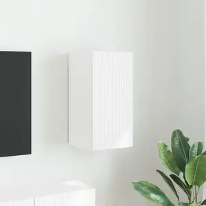 vidaXL Meuble TV mural Blanc 30 x 31 x 60 cm Bois d'ingénierie pas cher