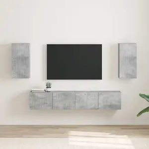 vidaXL Meuble TV mural 2 pcs Béton 30 x 31 x 60 cm Bois d'ingénierie pas cher