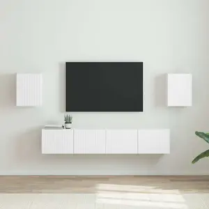 vidaXL Meuble TV mural 2 pcs Blanc 30 x 31 x 40 cm Bois d'ingénierie pas cher
