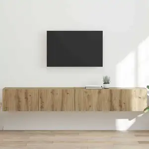 vidaXL Meuble TV mural 2 pcs Chêne artisan 60 x 31 x 29.5 cm pas cher