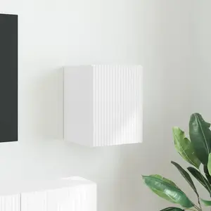 vidaXL Meuble TV mural Blanc 30 x 31 x 40 cm Bois d'ingénierie pas cher