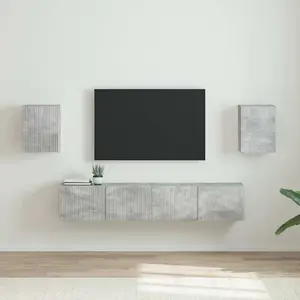 vidaXL Meuble TV mural 2 pcs Béton 30 x 31 x 40 cm Bois d'ingénierie pas cher
