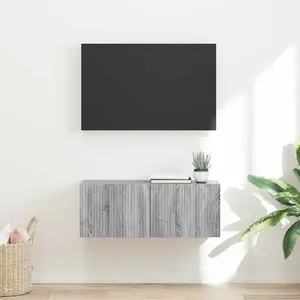 vidaXL Meuble TV mural Gris Sonoma 60 x 31 x 29.5 cm Bois d'ingénierie pas cher