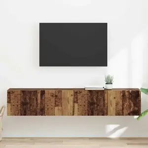 vidaXL Meuble TV mural 2 pcs Bois Ancien 60 x 31 x 29.5 cm pas cher