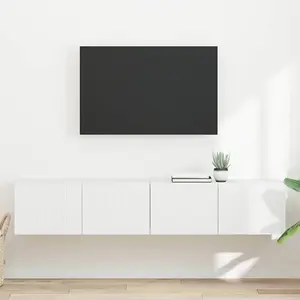 vidaXL Meuble TV mural 2 pcs Blanc 60 x 31 x 29.5 cm Bois d'ingénierie pas cher