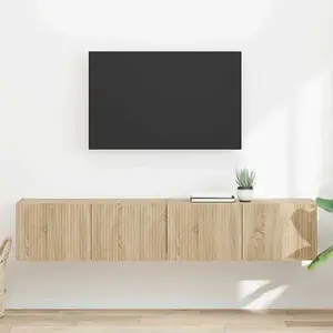 vidaXL Meuble TV mural Montage mural 2 pcs Sonoma 60 x 31 x 29.5 cm pas cher