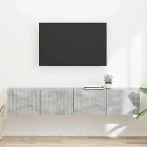vidaXL Meuble TV mural 2 pcs Béton 60 x 31 x 29.5 cm Bois d'ingénierie