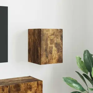 vidaXL Meuble TV mural Chêne fumé 30 x 31 x 40 cm Bois d'ingénierie pas cher