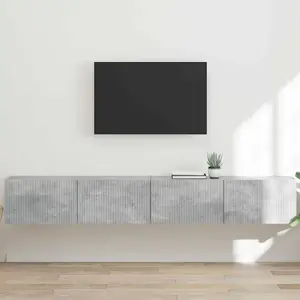 vidaXL Meuble TV mural 2 pcs Béton 60 x 31 x 29.5 cm Bois d'ingénierie pas cher