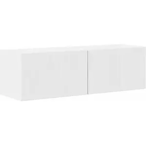 vidaXL Meuble TV mural Montage mural Blanc Brillant 60 x 31 x 29.5 cm pas cher