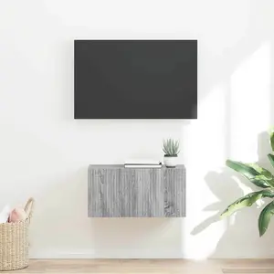 vidaXL Meuble TV mural Gris Sonoma 60 x 31 x 29.5 cm Bois d'ingénierie pas cher