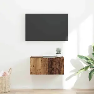 vidaXL Meuble TV mural Bois Ancien 60 x 31 x 29.5 cm Bois d'ingénierie pas cher