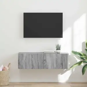 vidaXL Meuble TV mural Gris Sonoma 60 x 31 x 29.5 cm Bois d'ingénierie pas cher