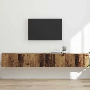 vidaXL Meuble TV mural 2 pcs Bois Ancien 60 x 31 x 29.5 cm pas cher