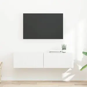 vidaXL Meuble TV mural 2 pcs Blanc 60 x 31 x 29.5 cm Bois d'ingénierie pas cher
