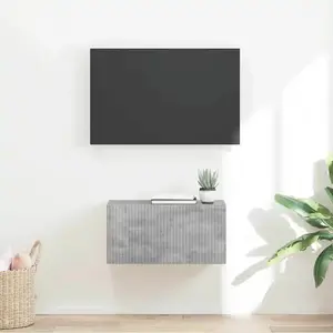 vidaXL Meuble TV mural Béton 60 x 31 x 29.5 cm Bois d'ingénierie pas cher