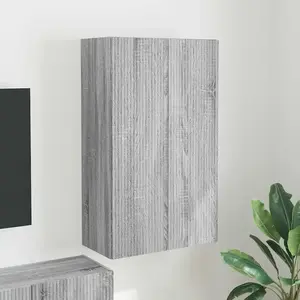 vidaXL Meuble TV mural Montage mural Gris Sonoma 59,5 x 31 x 100 cm pas cher