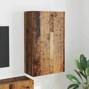 vidaXL Meuble TV mural Montage mural Bois Ancien 59,5 x 31 x 100 cm pas cher