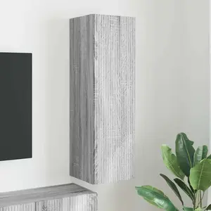 vidaXL Meuble TV mural Gris Sonoma 30 x 31 x 100 cm Bois d'ingénierie pas cher
