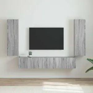 vidaXL Meuble TV mural 2 pcs Gris Sonoma 30 x 31 x 100 cm pas cher