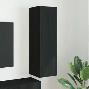 vidaXL Meuble TV mural Noir 30 x 31 x 100 cm Bois d'ingénierie pas cher