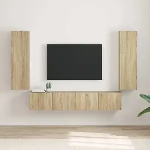 vidaXL Meuble TV mural 2 pcs Sonoma 30 x 31 x 100 cm Bois d'ingénierie pas cher