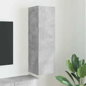 vidaXL Meuble TV mural Béton 30 x 31 x 100 cm Bois d'ingénierie pas cher