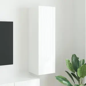 vidaXL Meuble TV mural Blanc 30 x 31 x 100 cm Bois d'ingénierie pas cher