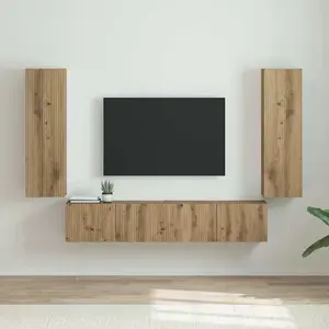 vidaXL Meuble TV mural 2 pcs Chêne artisan 30 x 31 x 100 cm pas cher
