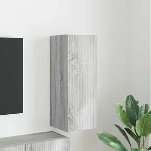 vidaXL Meuble TV mural Gris Sonoma 30 x 31 x 80 cm Bois d'ingénierie pas cher