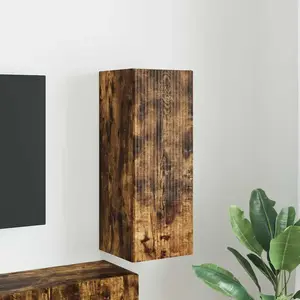 vidaXL Meuble TV mural Chêne fumé 30 x 31 x 80 cm Bois d'ingénierie pas cher