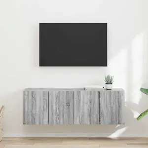 vidaXL Meuble TV mural 2 pcs Gris Sonoma 59,5 x 31 x 40 cm pas cher