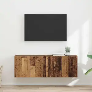 vidaXL Meuble TV mural 2 pcs Bois Ancien 59,5 x 31 x 40 cm pas cher