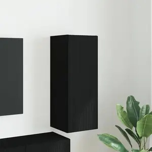 vidaXL Meuble TV mural Noir 30 x 31 x 80 cm Bois d'ingénierie pas cher