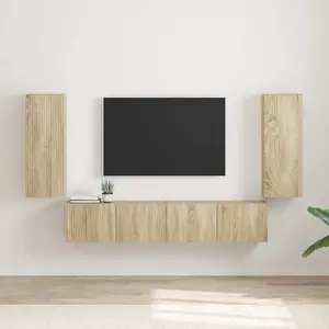 vidaXL Meuble TV mural 2 pcs Sonoma 30 x 31 x 80 cm Bois d'ingénierie pas cher