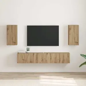 vidaXL Meuble TV mural 2 pcs Chêne artisan 30 x 31 x 60 cm pas cher