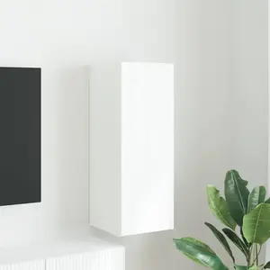 vidaXL Meuble TV mural Blanc 30 x 31 x 80 cm Bois d'ingénierie pas cher